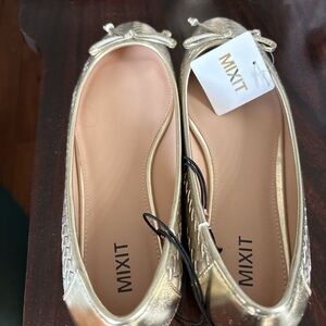 Mixit Shimmering Gold Women's Flats